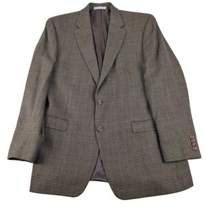 Lauren Ralph Lauren Mens 44L Brown Glen Plaid Wool 2-Button Blazer Sport Coat